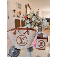 Louis Vuitton Women Saint Jacques Caramel Brown Synthetic Knitted Raffia Cowhide Leather