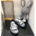 Louis Vuitton Women Sunset Flat Comfort Mule Silver Monogram Embossed Metallic Calf - immagine 6