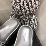 Louis Vuitton Women Sunset Flat Comfort Mule Silver Monogram Embossed Metallic Calf - immagine 10