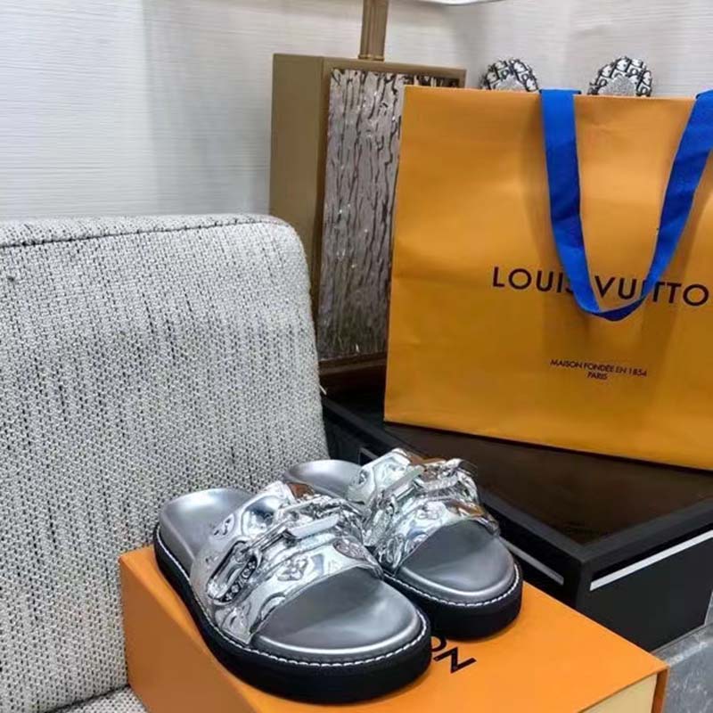 lv sunset comfort flat sandal review｜TikTok Search