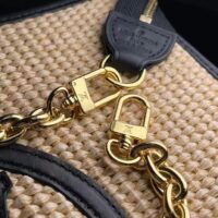 Louis Vuitton Women Toiletry Pouch On Chain Natural Black Raffia Cowhide Leather (4)