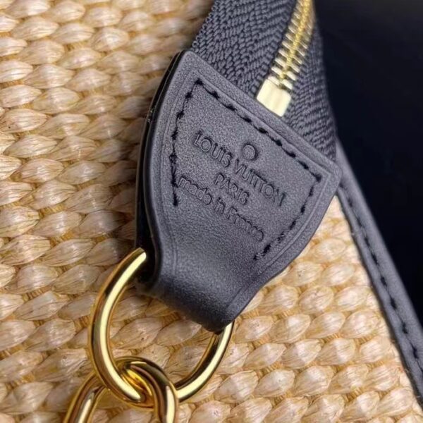 Louis Vuitton Women Toiletry Pouch On Chain Natural Black Raffia Cowhide Leather (2)