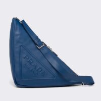 Prada Men Leather Prada Triangle Bag-Navy (1)