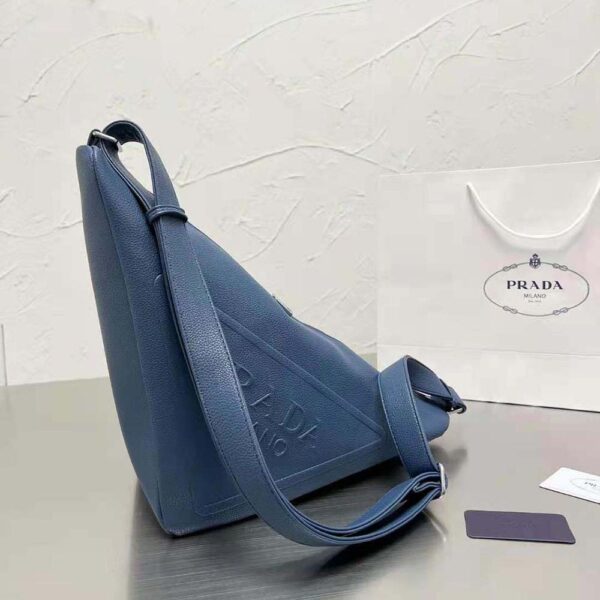 Prada Men Leather Prada Triangle Bag-Navy (2)