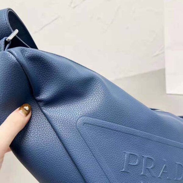Prada Men Leather Prada Triangle Bag-Navy (6)