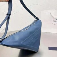 Prada Men Leather Prada Triangle Bag-Navy (1)