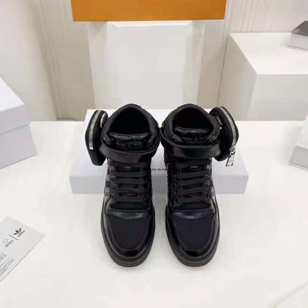 Prada Women Adidas for Prada Re-Nylon Forum High-Top Sneakers-Black (2)