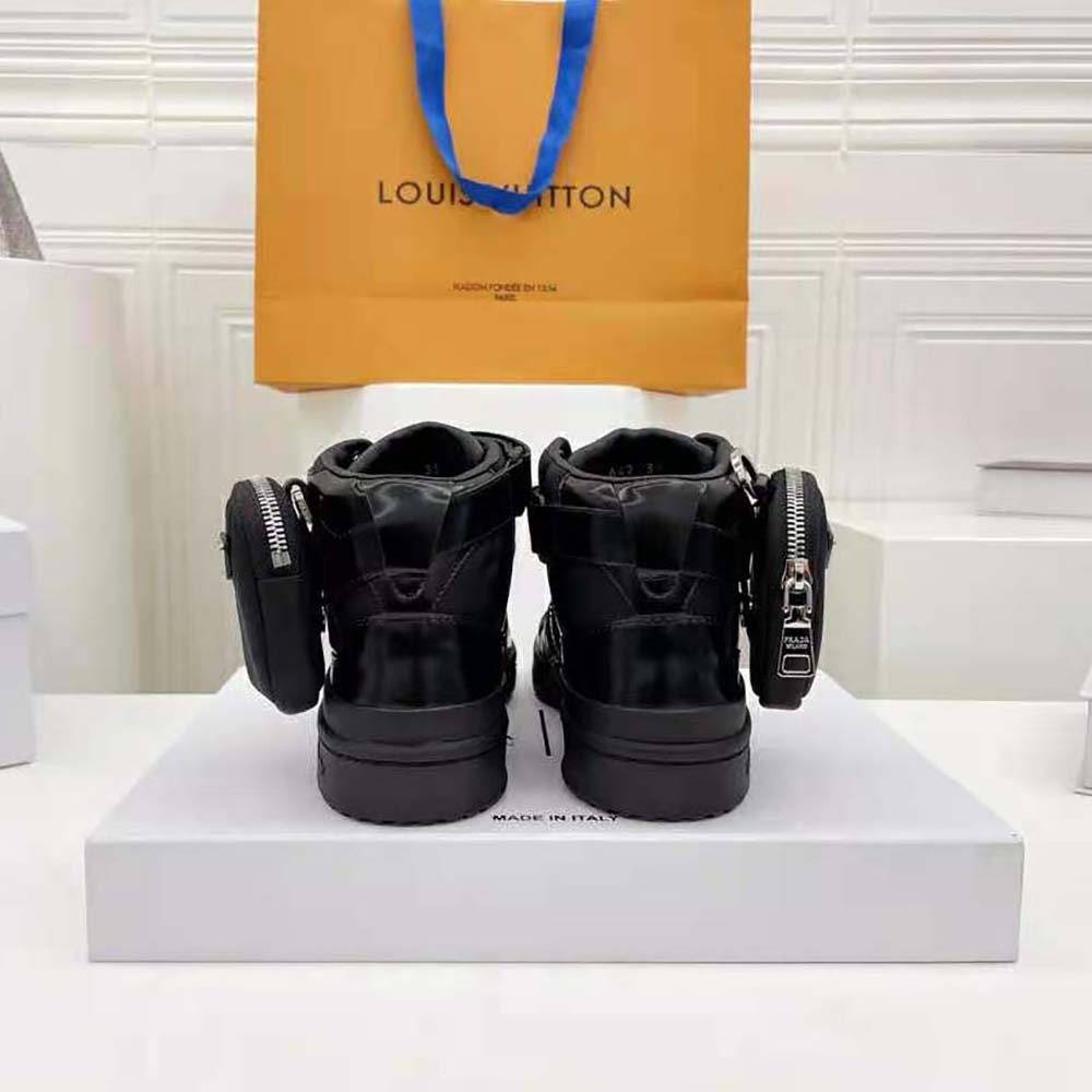 Prada Women Adidas for Prada Re-Nylon Forum High-Top Sneakers-Black