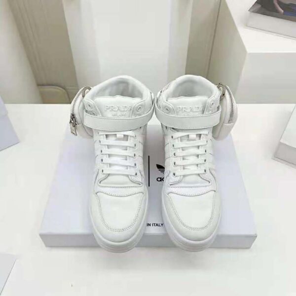 Prada Women Adidas for Prada Re-Nylon Forum High-Top Sneakers-White (2)