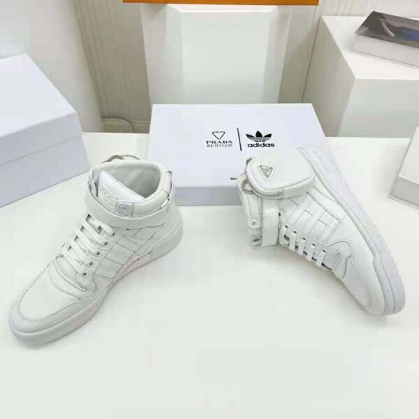 Prada Women Adidas for Prada Re-Nylon Forum High-Top Sneakers-White (4)