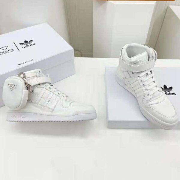 Prada Women Adidas for Prada Re-Nylon Forum High-Top Sneakers-White (5)