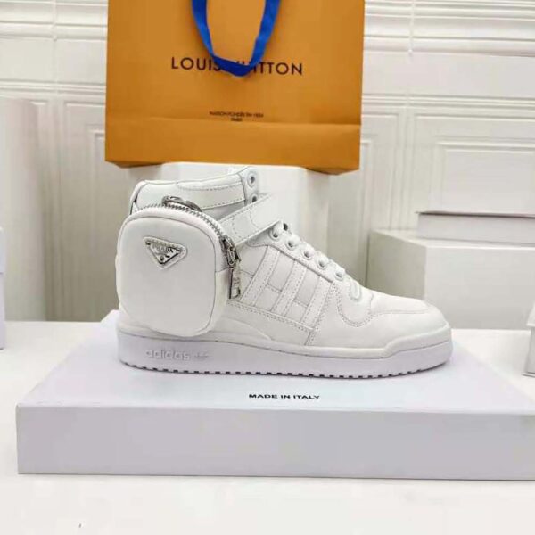 Prada Women Adidas for Prada Re-Nylon Forum High-Top Sneakers-White (7)