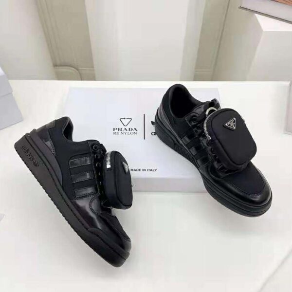 Prada Women Adidas for Prada Re-Nylon Forum Sneakers-Black (4)