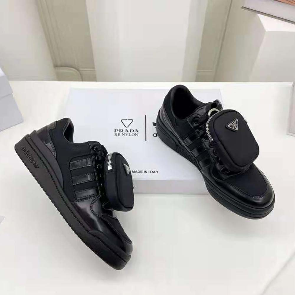 Prada Women Adidas for Prada Re-Nylon Forum Sneakers-Black