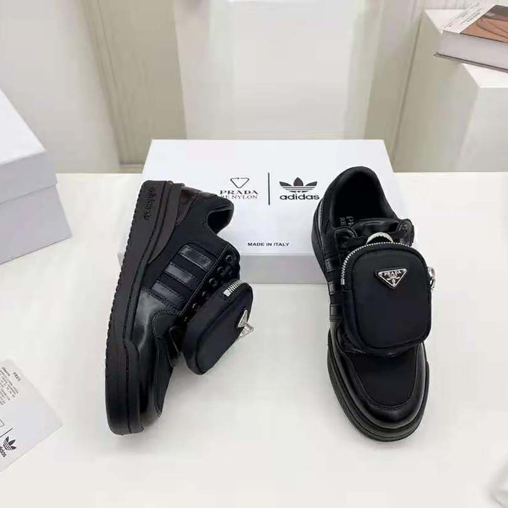 Prada Women Adidas for Prada Re-Nylon Forum Sneakers-Black