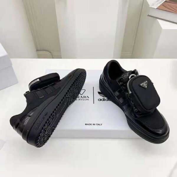 Prada Women Adidas for Prada Re-Nylon Forum Sneakers-Black (9)