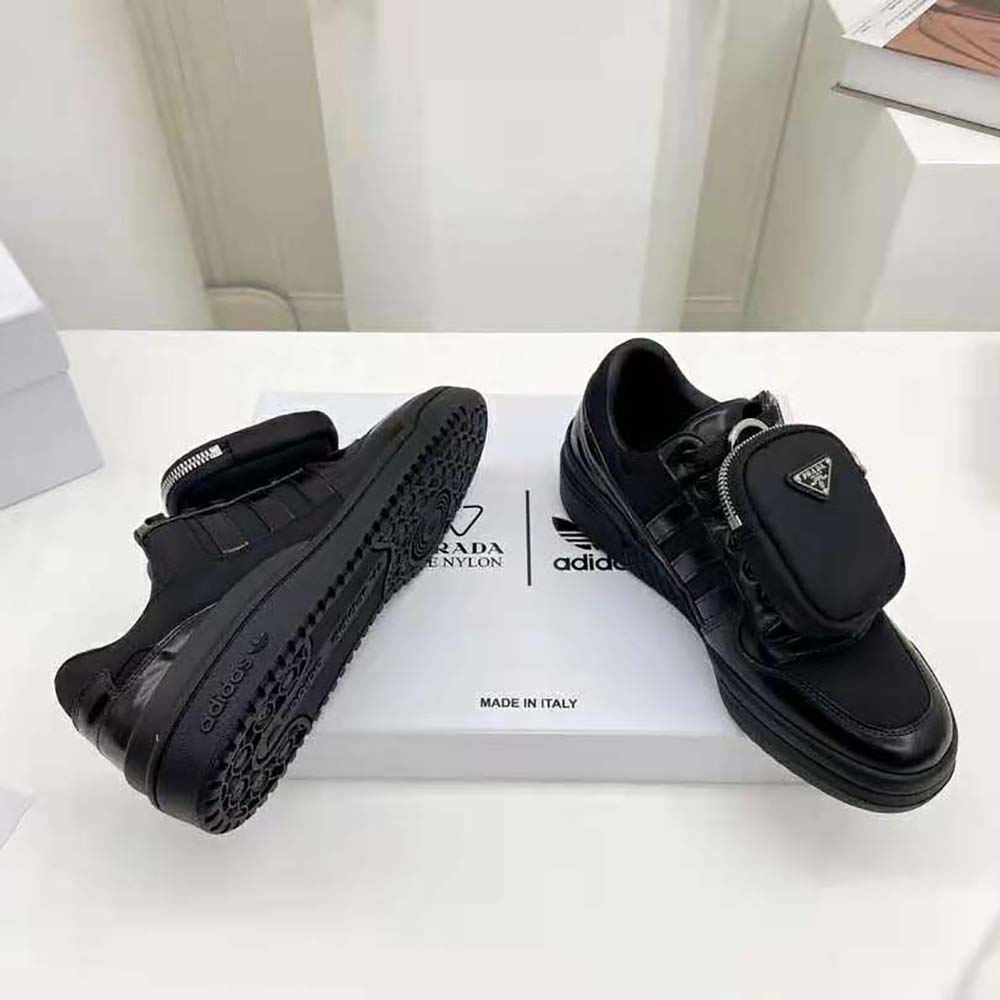 Prada Women Adidas for Prada Re-Nylon Forum Sneakers-Black