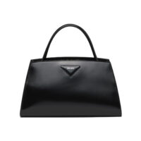 Prada Women Brushed Leather Handbag-black (1)