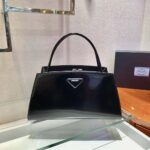 Prada Women Brushed Leather Handbag-Black – Bild 4