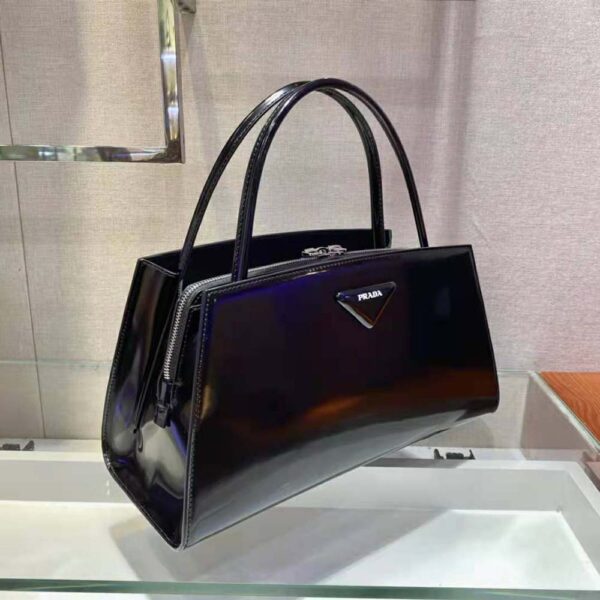 Prada Women Brushed Leather Handbag-black (5)