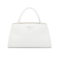 Prada Women Brushed Leather Handbag-white (1)