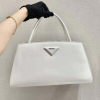Prada Women Brushed Leather Handbag-white (1)