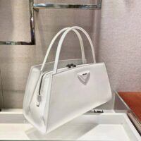 Prada Women Brushed Leather Handbag-white (1)