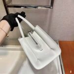 Prada Women Brushed Leather Handbag-White - Imagen 7