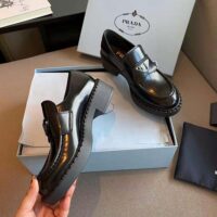 Prada Women Brushed Leather Loafers-Black (1)