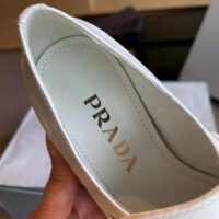 Prada Women Brushed Leather Loafers-White
