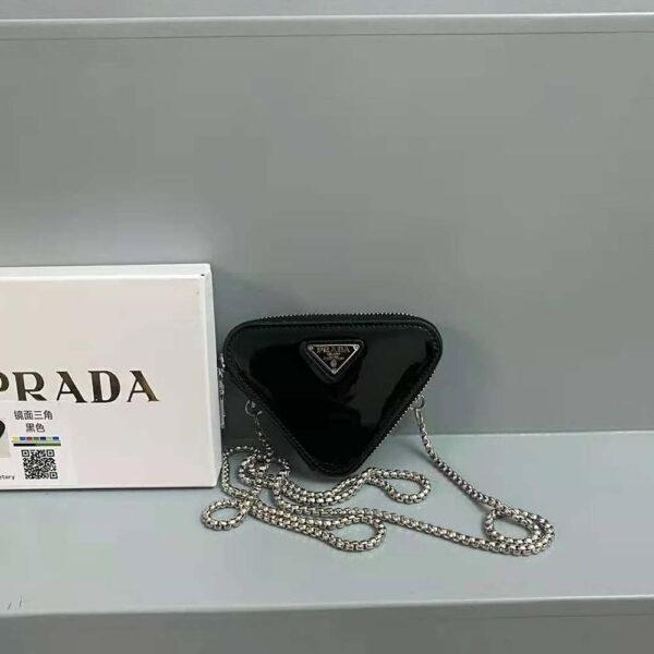 Prada Women Brushed Leather Mini-Pouch-black (2)
