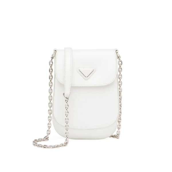 Prada Women Brushed Leather Mini-bag-White (1)