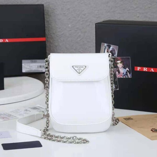 Prada Women Brushed Leather Mini-bag-White (2)