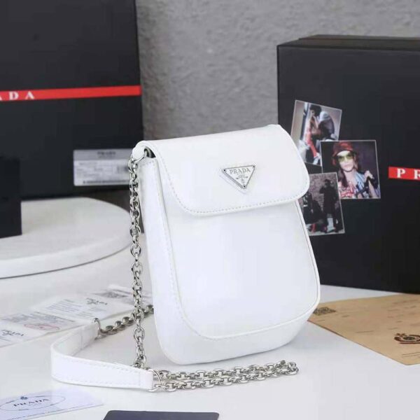 Prada Women Brushed Leather Mini-bag-White (3)
