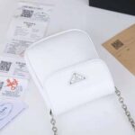 Prada Women Brushed Leather Mini-Bag-White - immagine 5