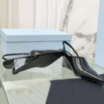 Prada Women Brushed Leather Slingback Pumps in 65mm Heel Height-Black - immagine 5