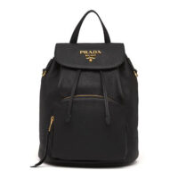 Prada Women Calf Leather Backpack and Handle Bag-Black (1)