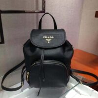 Prada Women Calf Leather Backpack and Handle Bag-Black (1)