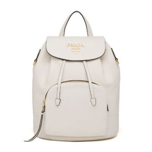 Prada Women Calf Leather Backpack and Handle Bag-White