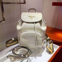 Prada Women Calf Leather Backpack and Handle Bag-White (1)