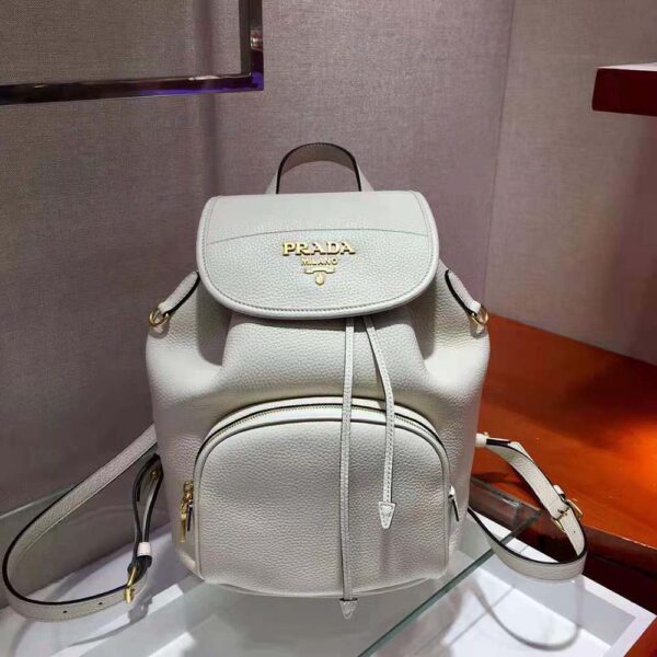 Prada Women Calf Leather Backpack and Handle Bag-White (4)