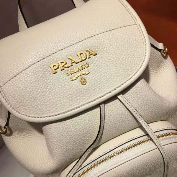 Prada Women Calf Leather Backpack and Handle Bag-White (7)