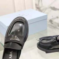 Prada Women Chocolate Brushed Leather Mules-Black (1)