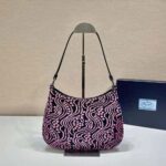 Prada Women Cleo Jacquard Knit and Leather Bag – Bild 3