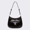 Prada Women Cleo Sequined Bag with Embroidered Lettering Logo on the Front