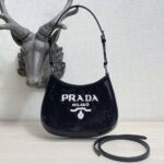Prada Women Cleo Sequined Bag with Embroidered Lettering Logo on the Front - Image 2