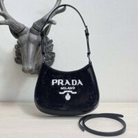 Prada Women Cleo Sequined Bag with Embroidered Lettering Logo on the Front (1)