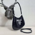 Prada Women Cleo Sequined Bag with Embroidered Lettering Logo on the Front - Image 4