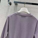 Prada Women Cropped Lurex Cardigan with Intarsia Logo-Purple - Image 5