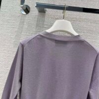 Prada Women Cropped Lurex Cardigan with Intarsia Logo-Purple (1)